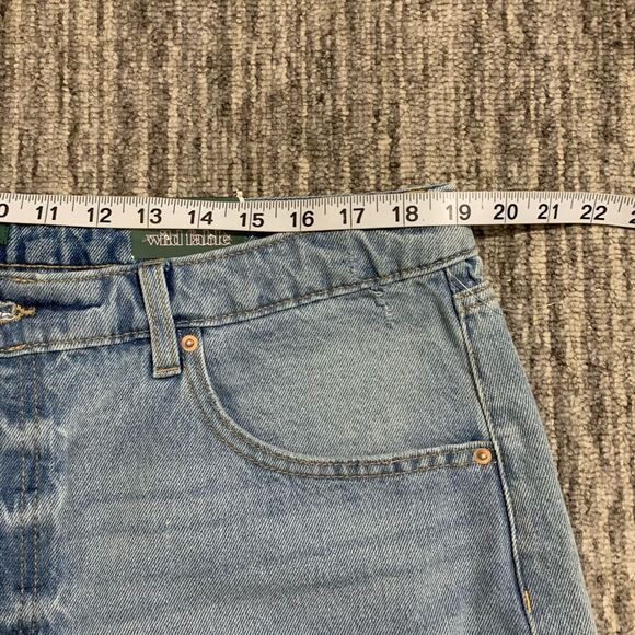 Wild Fable 17 Button Fly Super High Rise Cut Off Denim Short Shorts Blue NWT - Picture 6 of 10